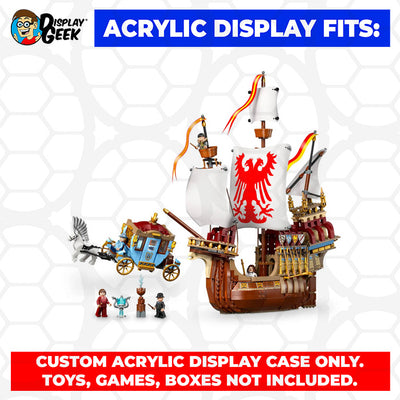 LEGO Model 76440 - 3mm thick Custom Acrylic Display Case for Harry Potter Triwizard Tournament The Arrival Ship (18.8h x 17w x 8.5d)