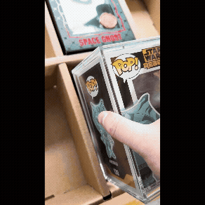 Perfect Display for PopShield Armor Funko Pops - Cardboard GRAIL KUBBIE BLACK (3x2) In Box Display Case for Funko Pops in Acrylic Pop Shield Armor and Thrilljoy Pix