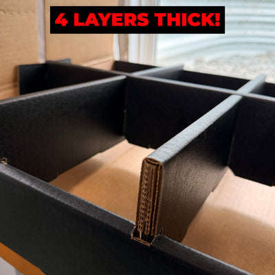 4 Layers Thick Cardboard GRAIL KUBBIE BLACK (3x2) In Box Display Case for Funko Pops in Acrylic Pop Shield Armor and Thrilljoy Pix