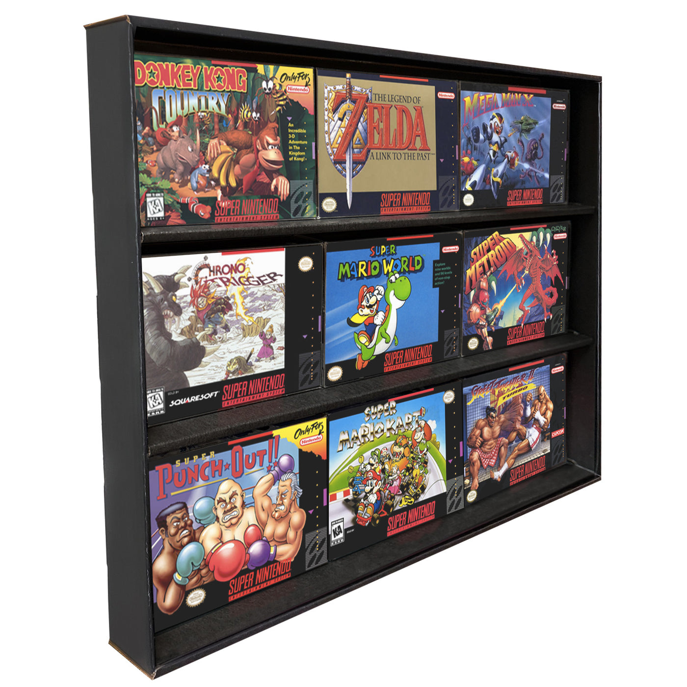 KUBBIE SNES (3 Row) - Display Case for Super Nintendo Games, Wall Moun ...