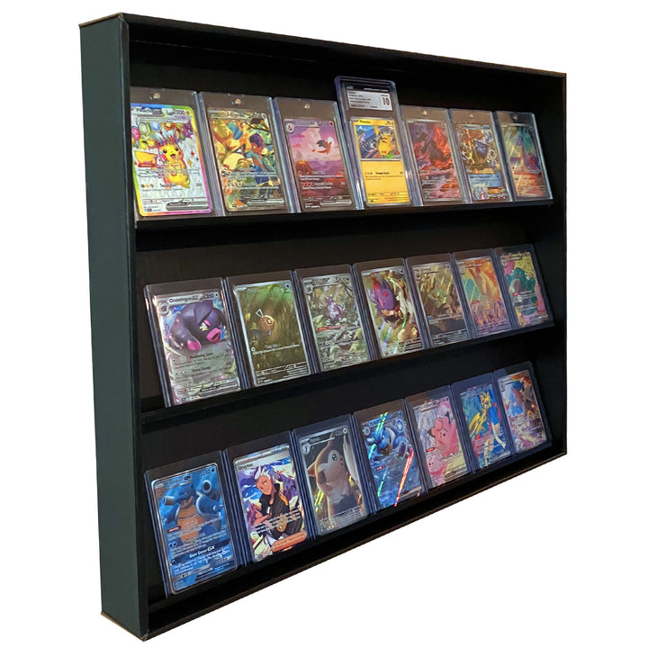 display cases for cards KUBBIE TCG (3 Row) - Case Trading Card Games, Wall Mountab toploaders:Top loader case ( 1000 Top loaders) Party Pullz Highlight Your Sports Cards Unboxing The Official One