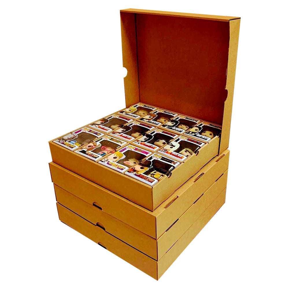 4 Pack - KUBBIE KASE (3x4) - Kubbie Economy & Kubbie Lid Combo for Funko Pops, Perfect for Conventions (Cardboard)