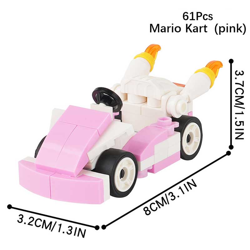 Princess Peach Kart Pink (Super Mario Bros) - Custom Building Blocks M ...