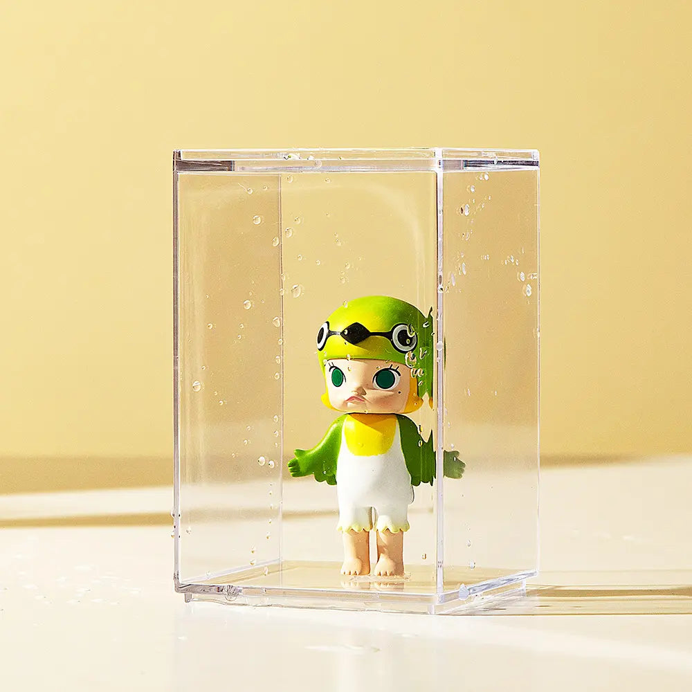 INDIVIDUAL - Transparent Display Case for Blind Box Figures with Card Holder (Plastic)