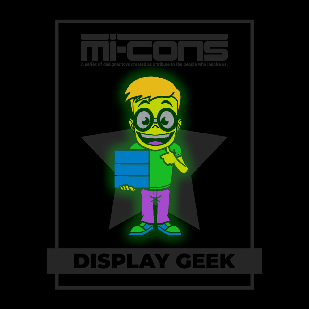Mi-Cons Display Geek Mascot Glow in the Dark Hard Enamel Pin LE 50 with CHASE LE 25