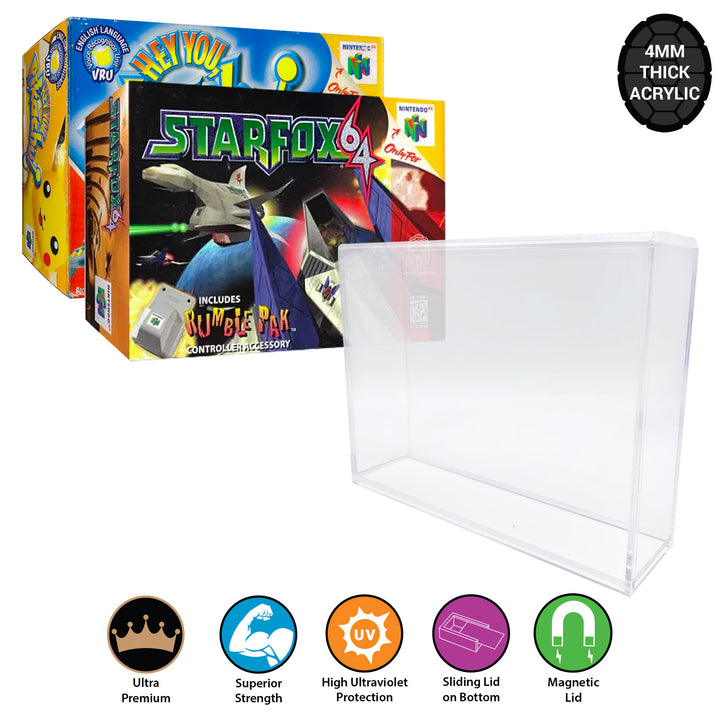 Acrylic Hard Case for STAR FOX 64, HEY YOU PIKACHU Video Game Box
