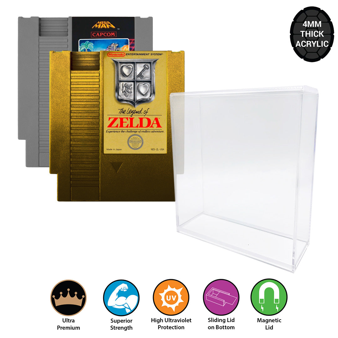 Acrylic Case for NES Video Game Cartridge 4mm thick, UV & Slide Bottom on The Pop Protector Guide by Display Geek