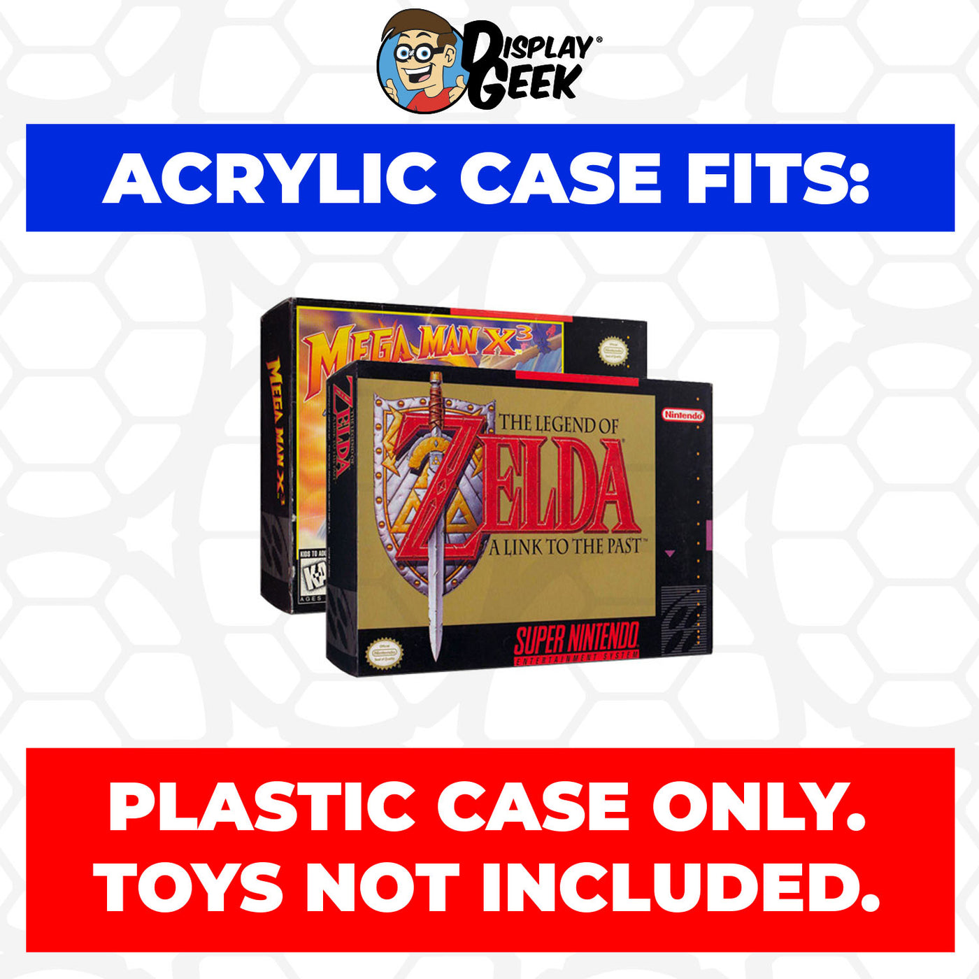 Acrylic Case for SNES Super Nintendo Standard Video Game Boxes, 4mm th ...