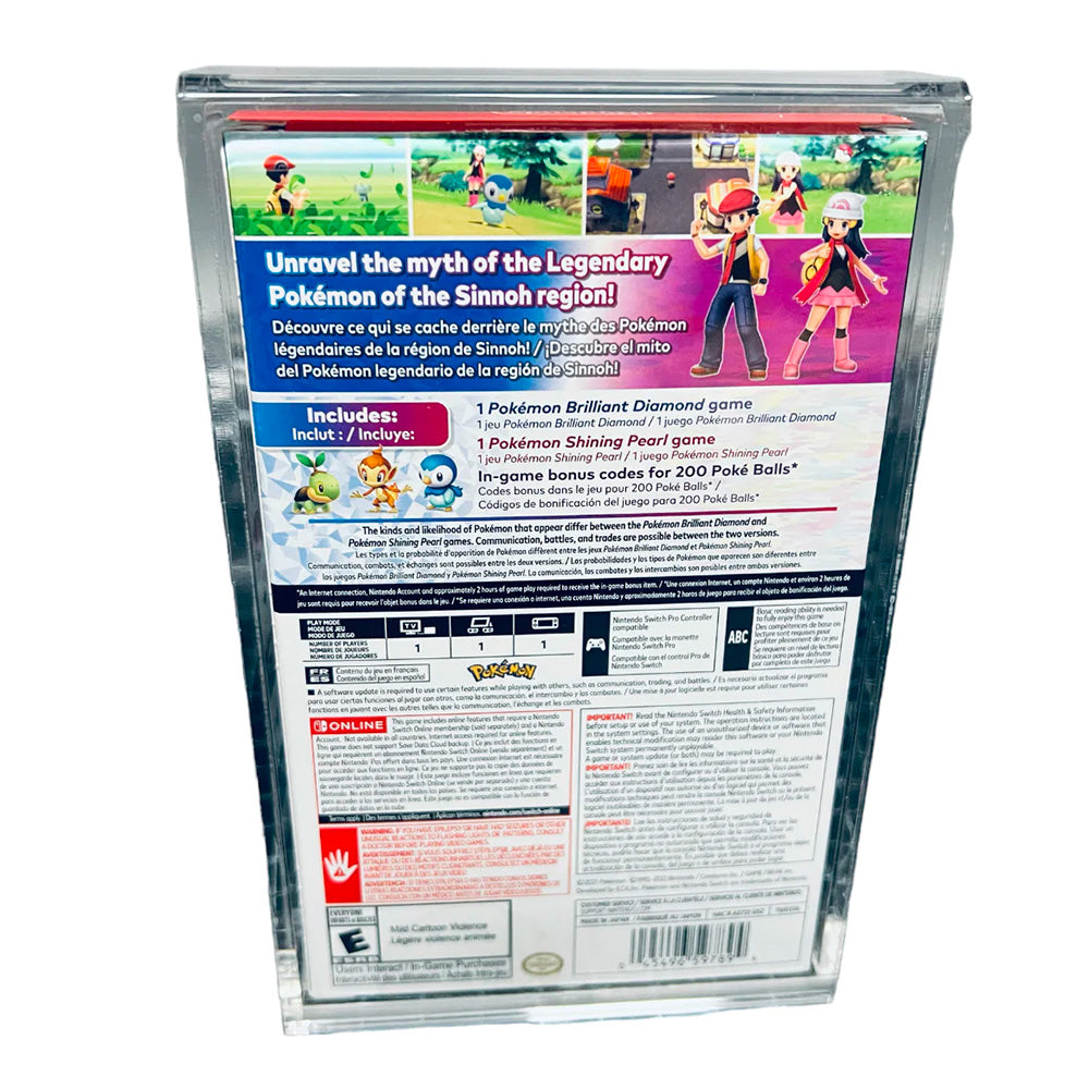 Dual Pokemon Box VIDEO GAME ACRYLIC Case for SWITCH POKEMON DOUBLE PACK Game Boxes, 4mm ...