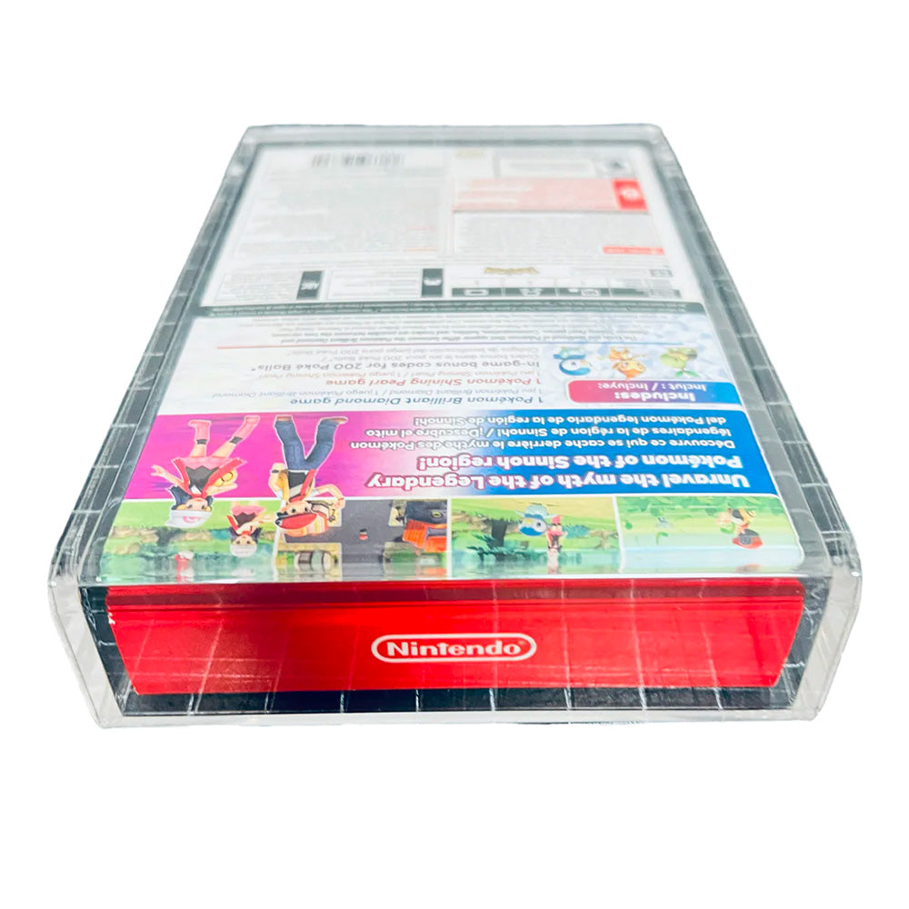 Acrylic Case for NINTENDO SWITCH POKEMON DOUBLE PACK Video Game Box 4mm thick, UV & Slide Bottom on The Pop Protector Guide by Display Geek