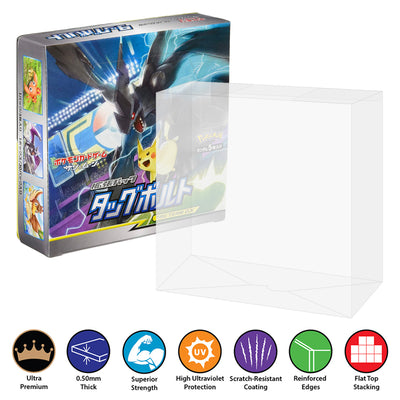 POKEMON TCG Japanese Expansion Set Box Protectors (50mm thick, UV & Scratch Resistant) 5.5h X 5.5w X 1.5d on The Protector Guide App by Display Geek