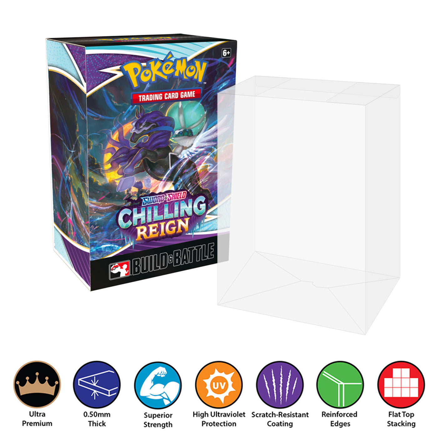POKEMON TCG Single Build & Battle Box Protectors (50mm thick, UV & Scratch Resistant) 4.25h X 3w X 2d on The Protector Guide App by Display Geek