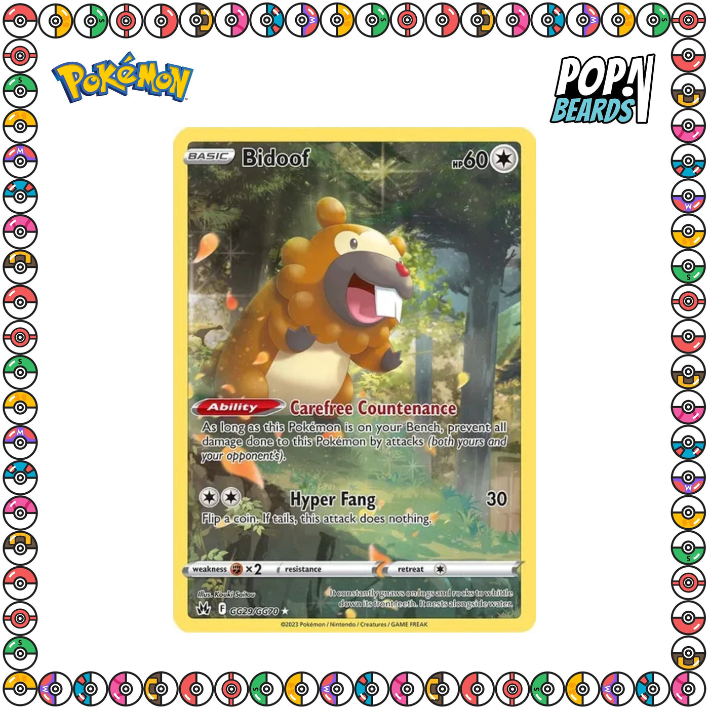 PCG: GG29/GG70 CRZ (Galarian G), Bidoof (Holo Foil)