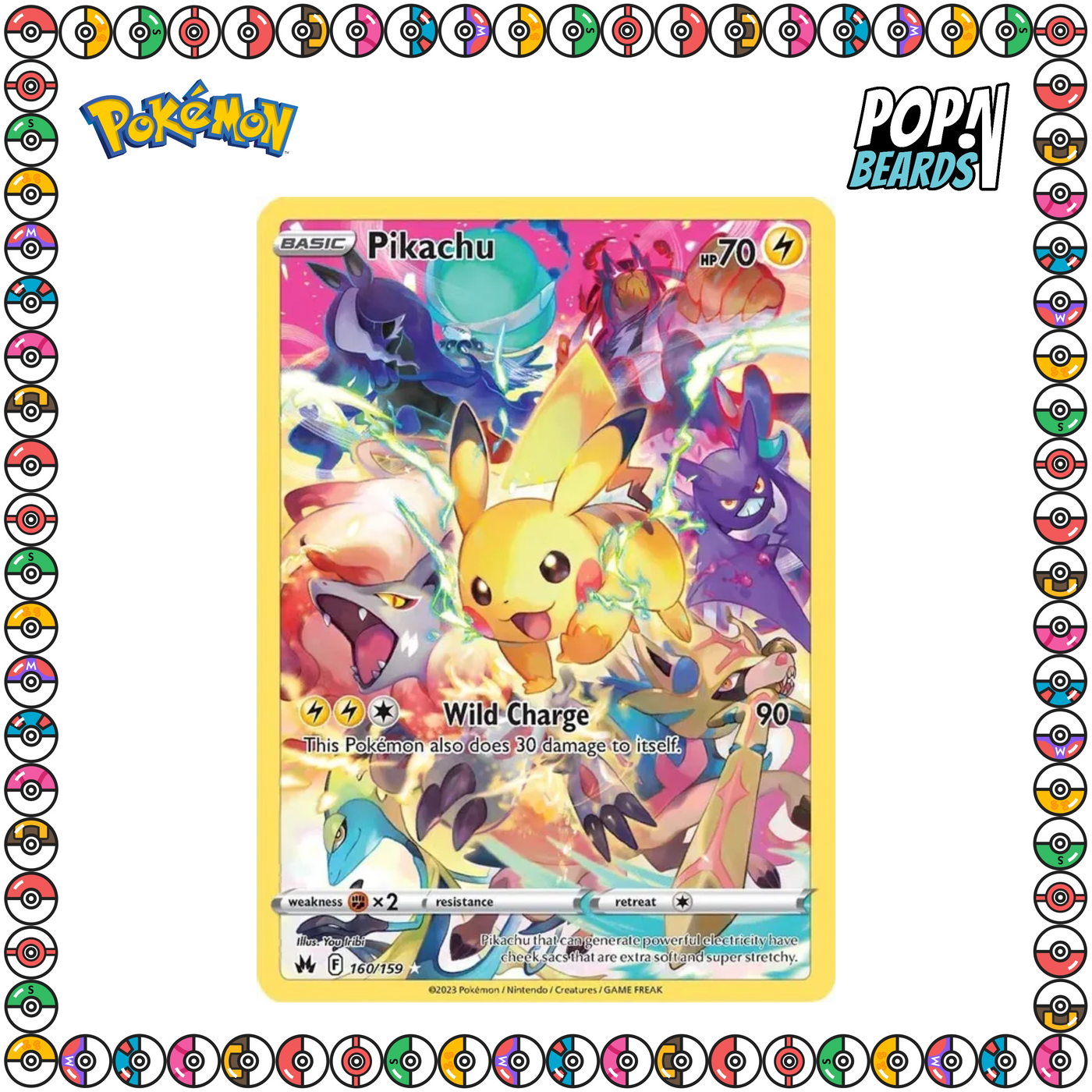 PCG: 160/159 CRZ (Galarian G), Pikachu (Secret) (Holo Foil)