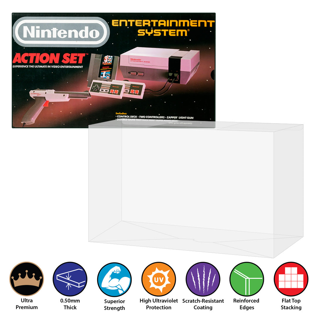 Plastic Protector for NES ACTION Video Game Console Box 0.50mm thick, UV & Scratch Resistant on The Pop Protector Guide by Display Geek