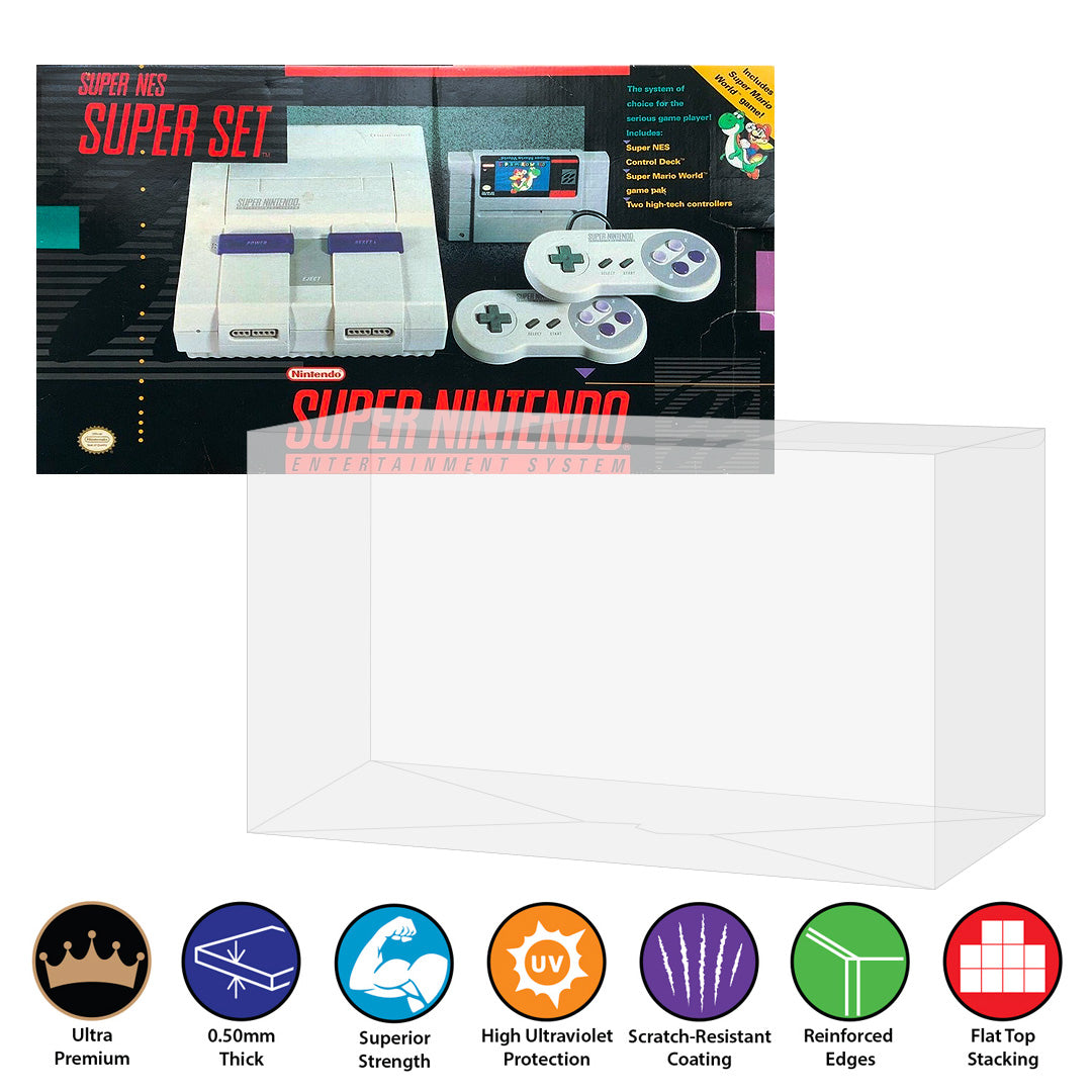 Plastic Protector for SNES Video Game Console Box 0.50mm thick, UV & Scratch Resistant on The Pop Protector Guide by Display Geek