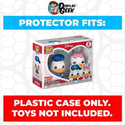 Pop Protector for 2 Pack Donald & Daisy Duck Funko Pocket Pop Keychains on The Protector Guide App by Display Geek