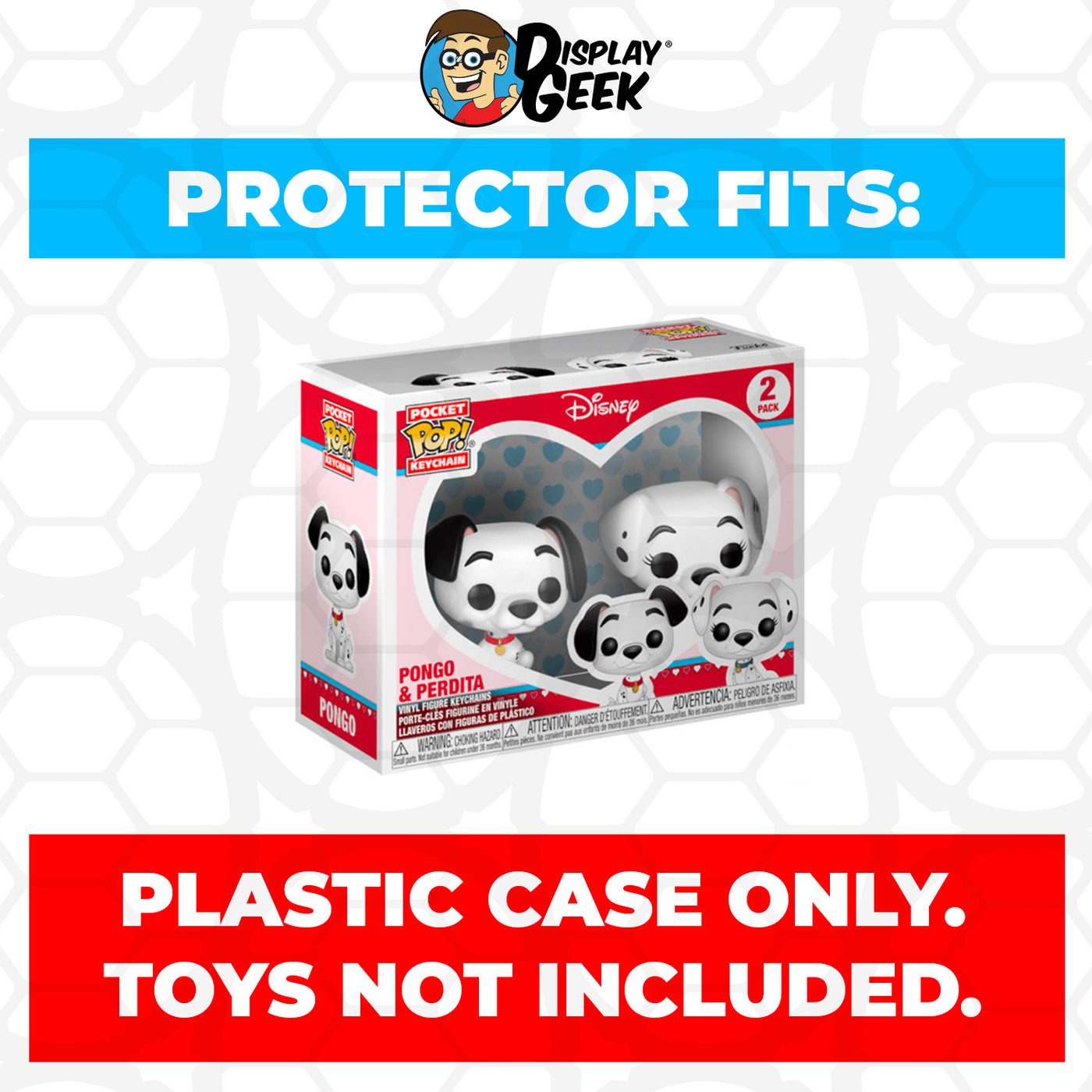 Pop Protector for 2 Pack Pongo & Perdita Funko Pocket Pop Keychains on The Protector Guide App by Display Geek