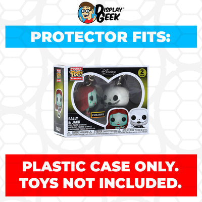 Pop Protector for 2 Pack Sally & Jack Funko Pocket Pop Keychains on The Protector Guide App by Display Geek