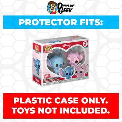 Pop Protector for 2 Pack Stitch & Angel Funko Pocket Pop Keychains on The Protector Guide App by Display Geek