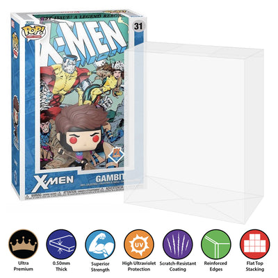 pop comic covers marvel x-men gambit 31 protector px previews best funko pop protectors thick strong uv scratch flat top stack vinyl display geek plastic shield vaulted eco armor fits collect protect display case kollector protector