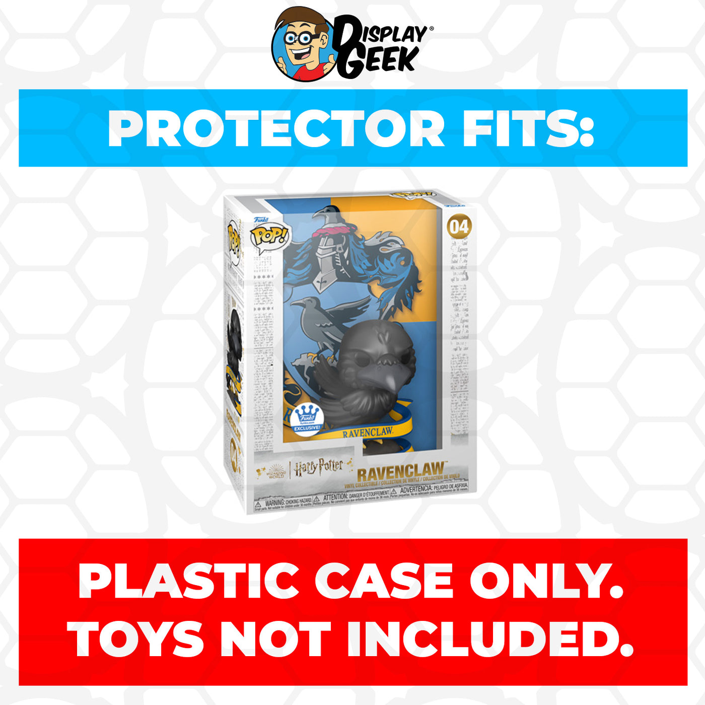 Pop Protector for Ravenclaw #04 Funko Pop Covers on The Protector Guide App by Display Geek - 0.60mm Thick UV Resistant Funko Pop Shield Protectors - The Best Quality Ultra Premium, Superior Strength, High Ultraviolet Protection, Scratch Resistant Coating, Reinforced Edges, Flat Top Stacking