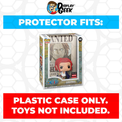 Pop Protector for One Piece Shanks C2E2 Expo #1401 Funko Pop Covers on The Protector Guide App by Display Geek - 0.60mm Thick UV Resistant Funko Pop Shield Protectors - The Best Quality Ultra Premium, Superior Strength, High Ultraviolet Protection, Scratch Resistant Coating, Reinforced Edges, Flat Top Stacking