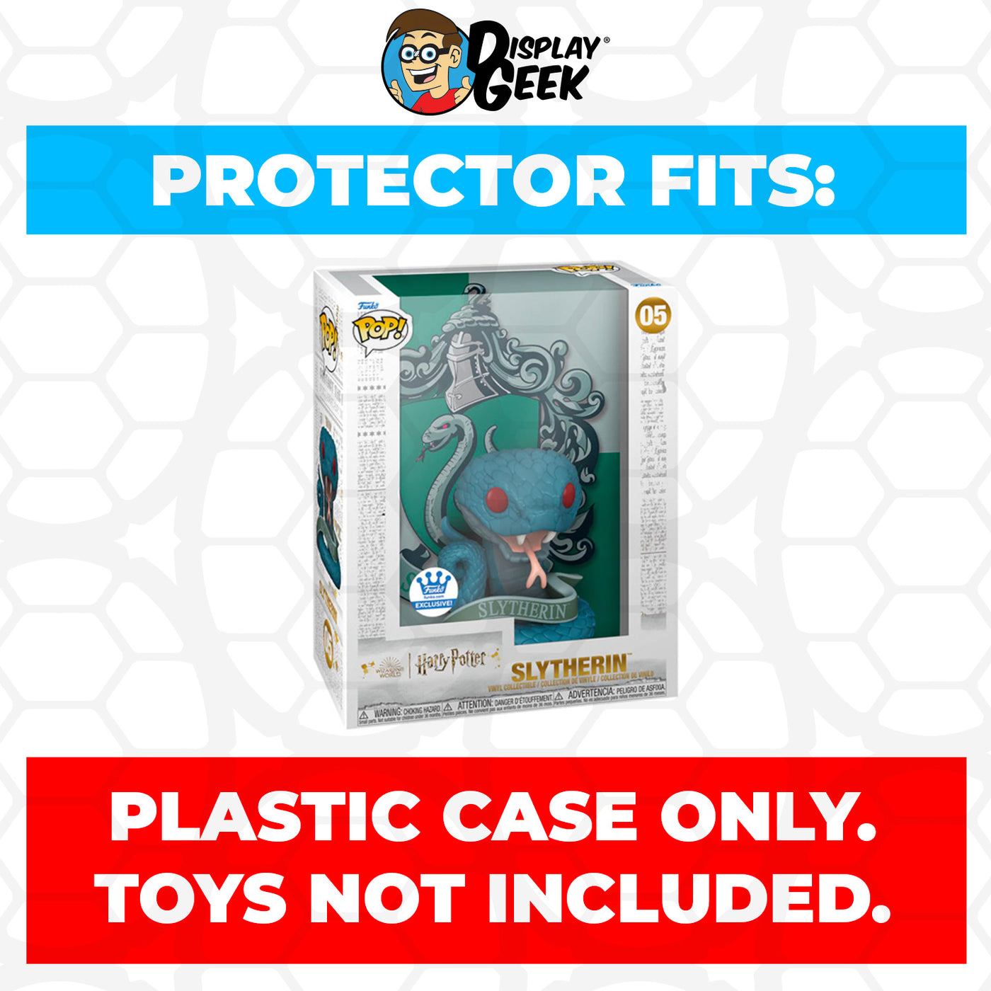 Pop Protector for Slytherin #05 Funko Pop Covers on The Protector Guide App by Display Geek - 0.60mm Thick UV Resistant Funko Pop Shield Protectors - The Best Quality Ultra Premium, Superior Strength, High Ultraviolet Protection, Scratch Resistant Coating, Reinforced Edges, Flat Top Stacking