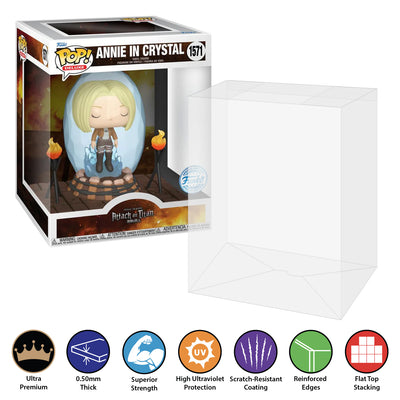 1571 pop deluxe annie in crystal attack on titan best funko pop protectors thick strong uv scratch flat top stack vinyl display geek plastic shield vaulted eco armor fits collect protect display case kollector protector