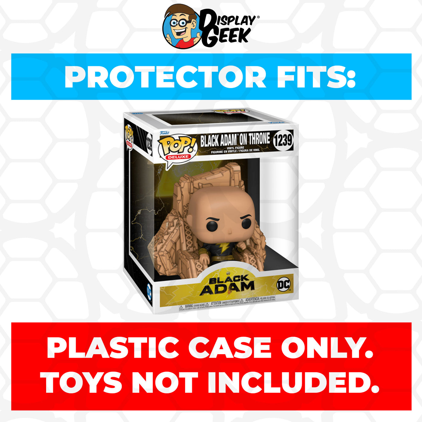 Pop Protector for Black Adam on Throne #1239 Funko Pop Deluxe on The Protector Guide App by Display Geek