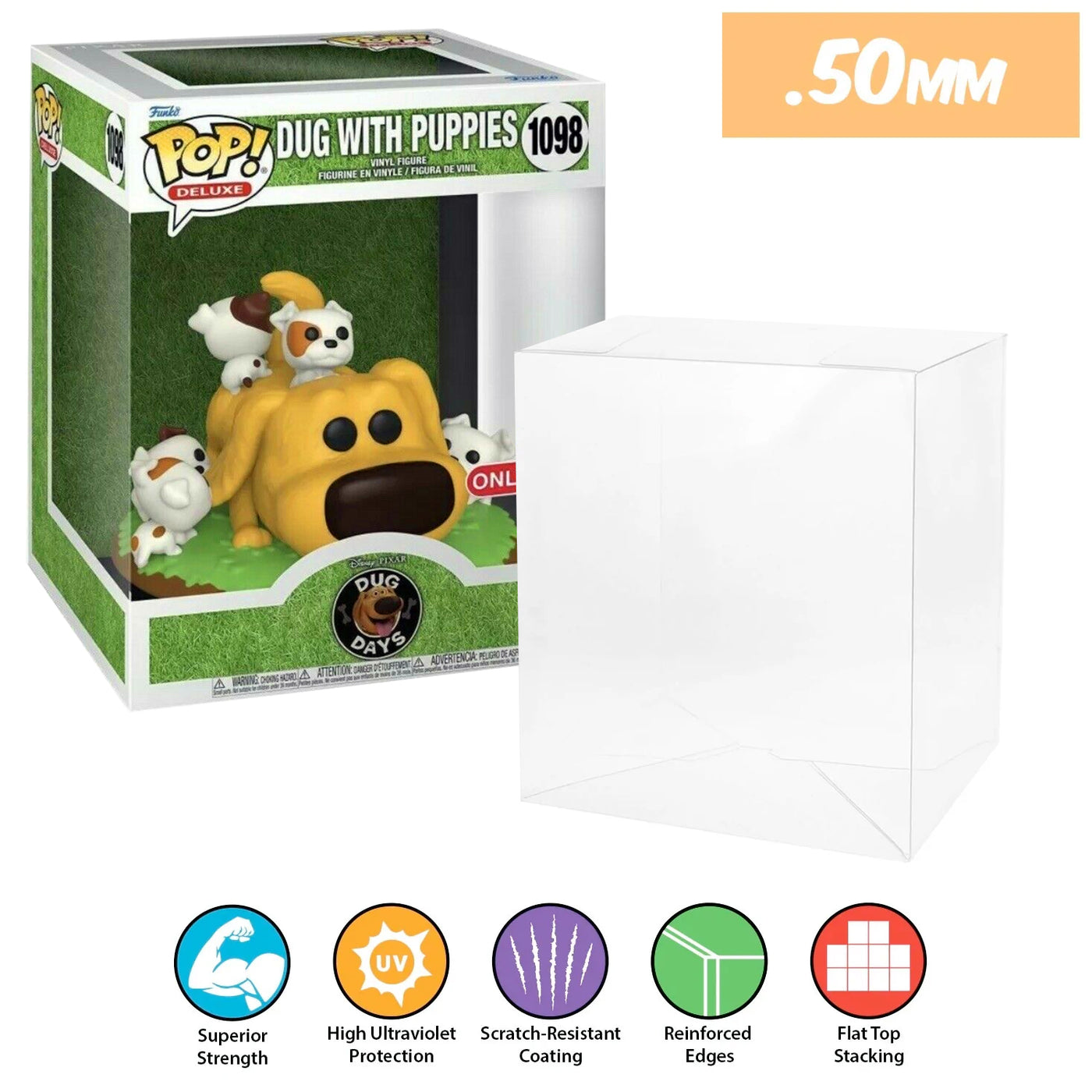 pop deluxe dug with puppies 1098 best funko pop protectors thick strong uv scratch flat top stack vinyl display geek plastic shield vaulted eco armor fits collect protect display case kollector protector