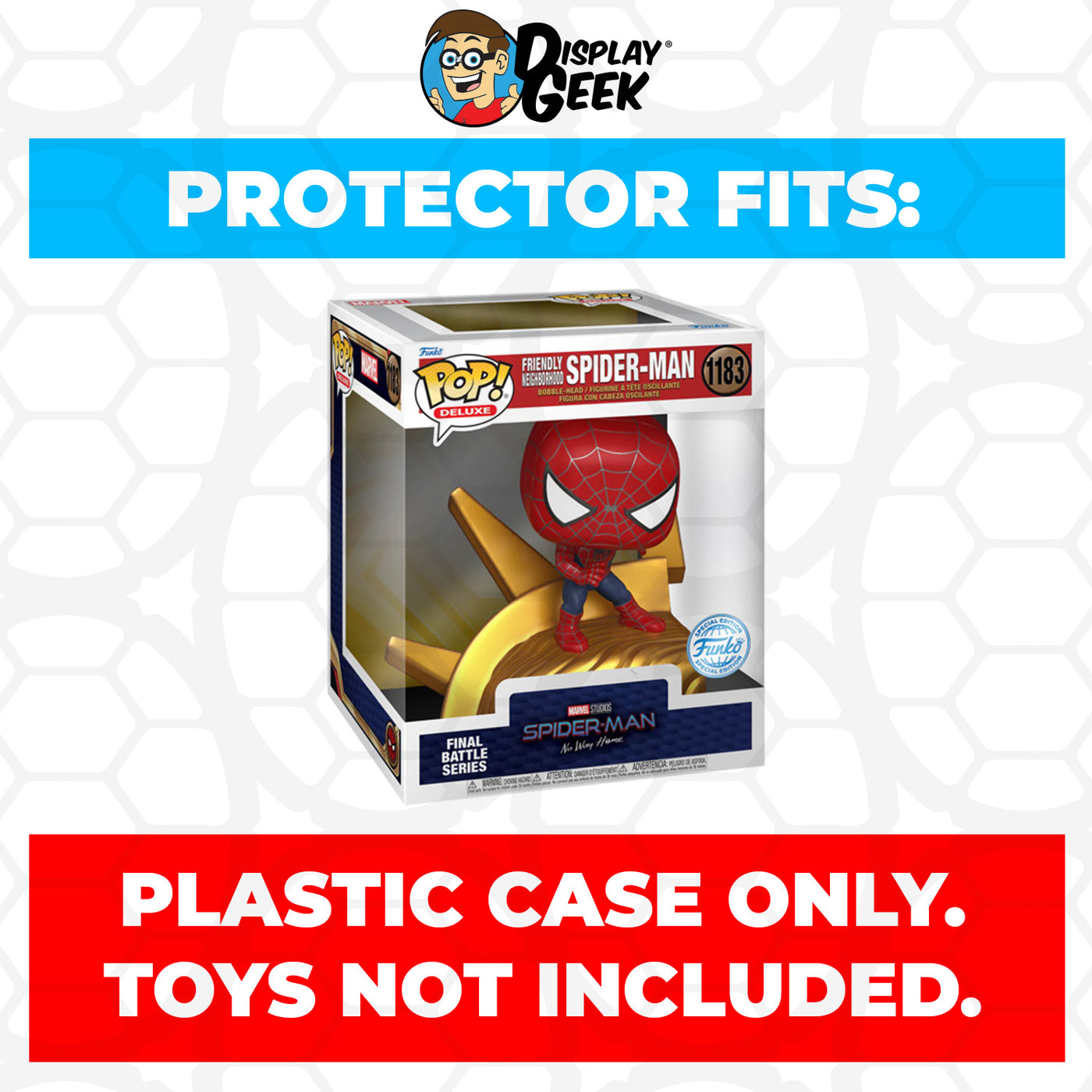 Pop Protector for Final Battle Series Friendly Neighborhood Spider-Man #1183 Funko Pop Deluxe on The Protector Guide App by Display Geek