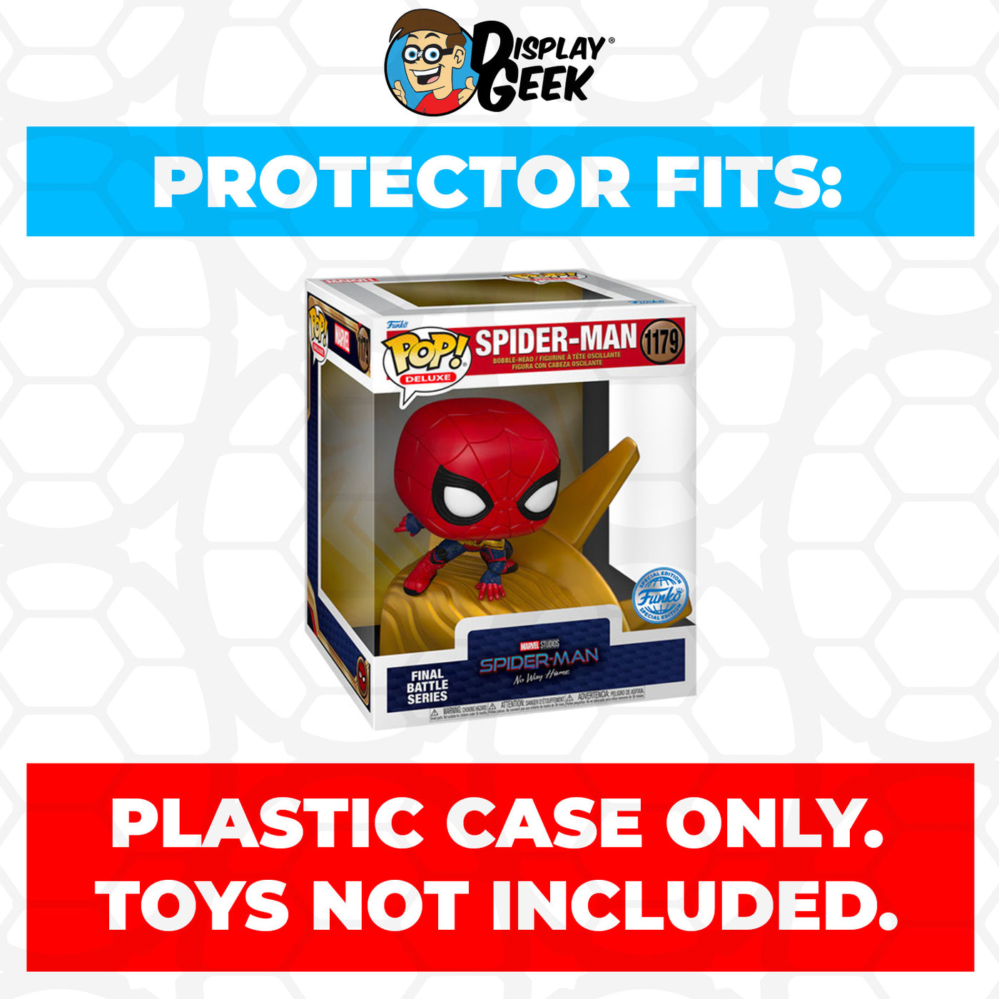 Pop Protector for Final Battle Series Spider-Man #1179 Funko Pop Deluxe on The Protector Guide App by Display Geek