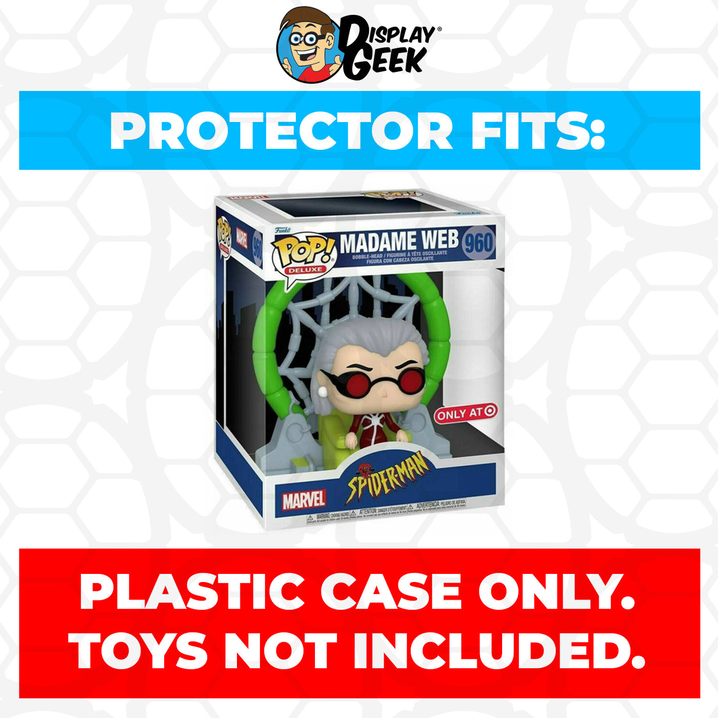 Pop Protector for Madame Web #960 Target Exclusive Funko Pop Deluxe on The Protector Guide App by Display Geek