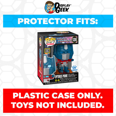 Pop Protector for Optimus Prime Lights & Sound #120 Funko Pop Deluxe on The Protector Guide App by Display Geek