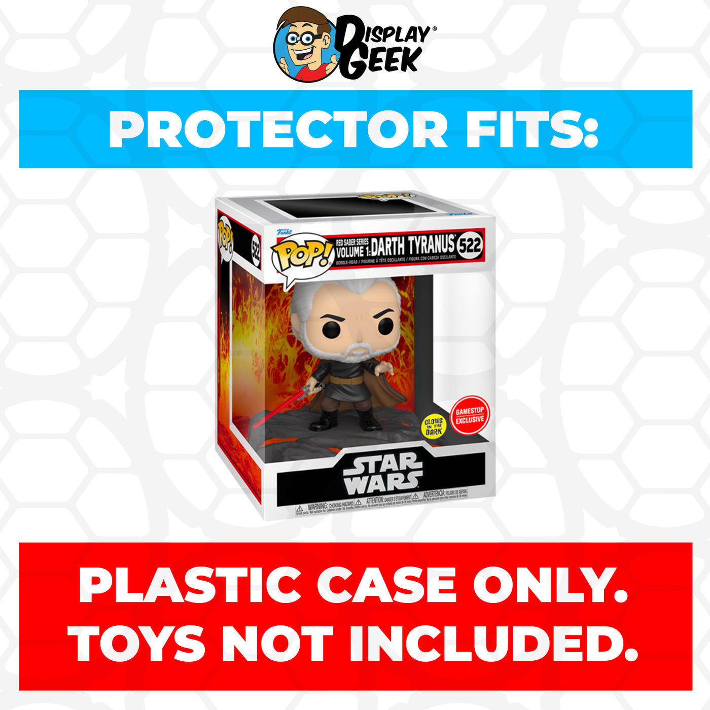 Pop Protector for Red Saber Series Volume 1 Darth Tyranus Glow #522  Funko Pop Deluxe on The Protector Guide App by Display Geek