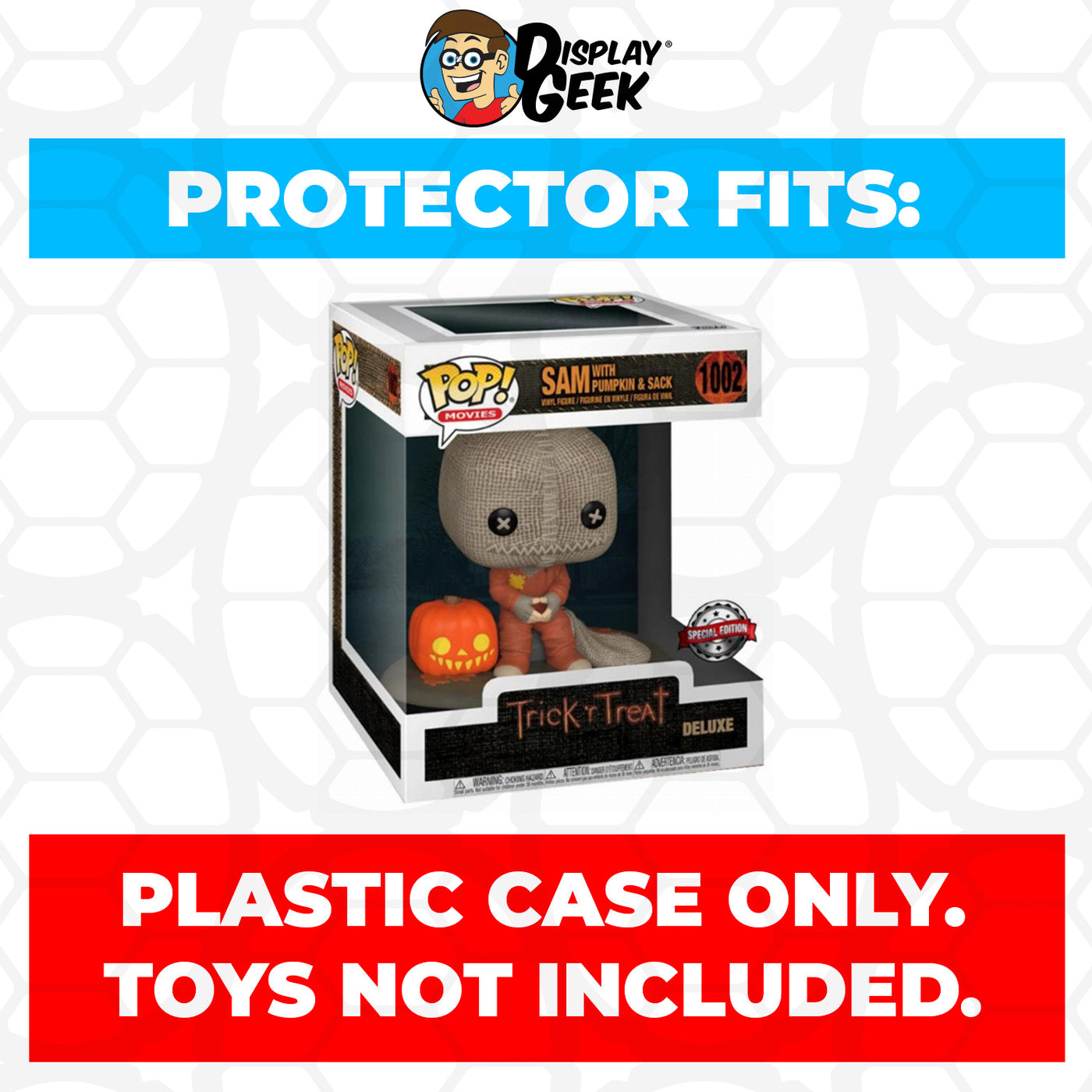 Pop Protector for Sam with Pumpkin & Sack #1002 Funko Pop Deluxe on The Protector Guide App by Display Geek