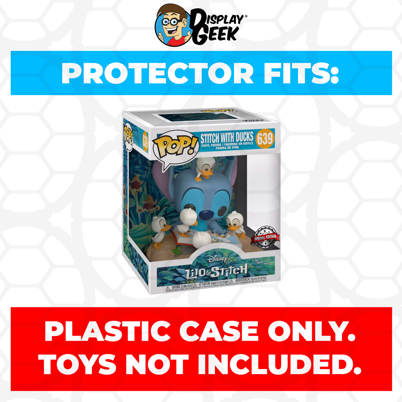 Pop Protector for Stitch with Ducks #639 Funko Pop Deluxe on The Protector Guide App by Display Geek