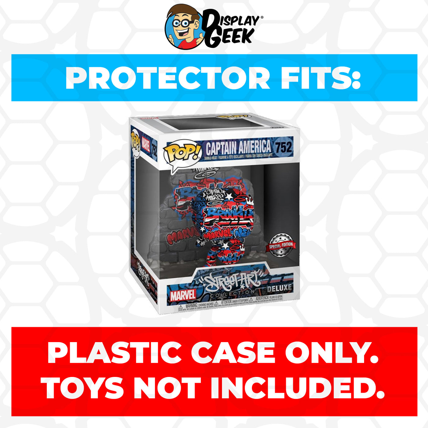 Pop Protector for Street Art Captain America #752 Funko Pop Deluxe on The Protector Guide App by Display Geek