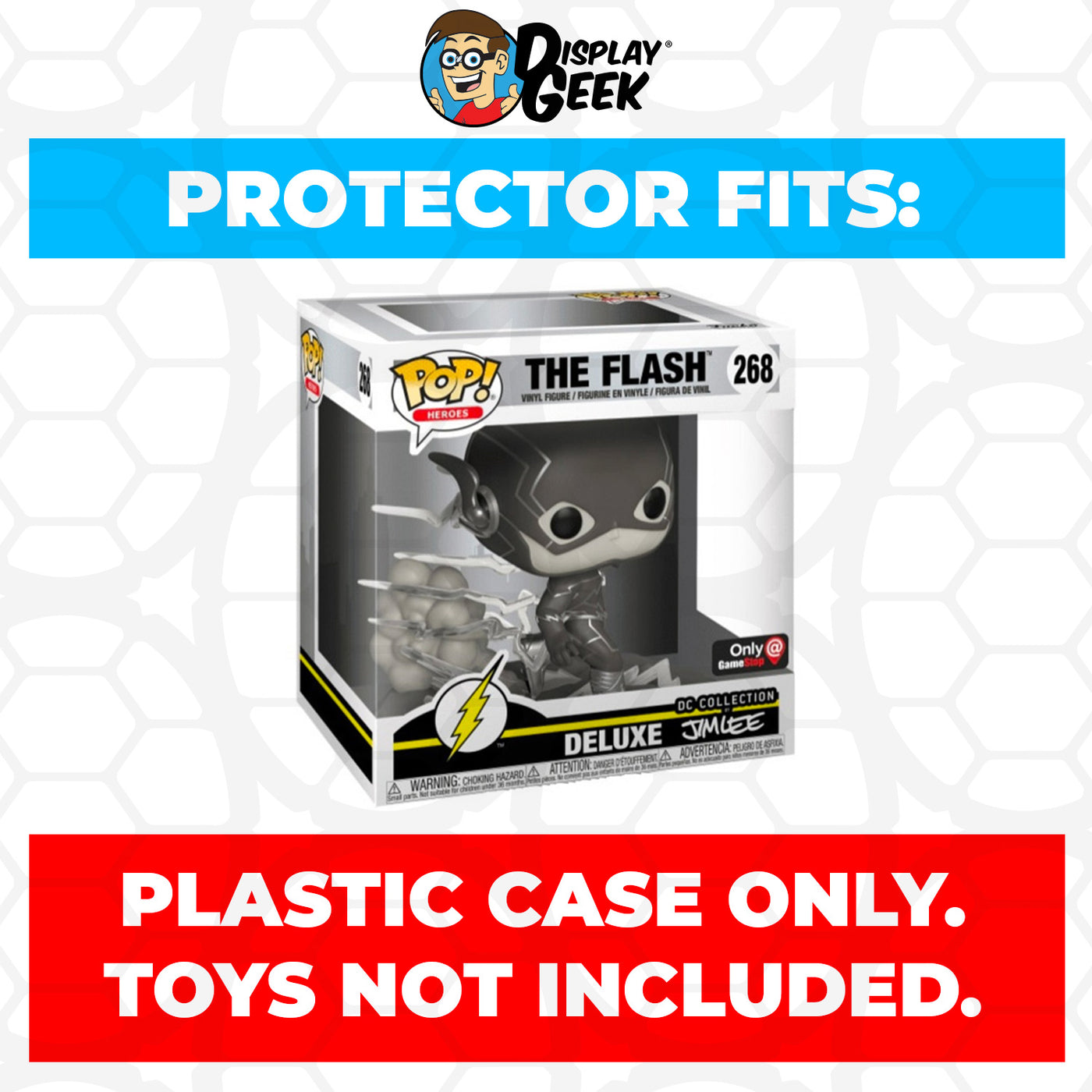 Pop Protector for The Flash Jim Lee Black & White #268 Funko Pop Deluxe on The Protector Guide App by Display Geek