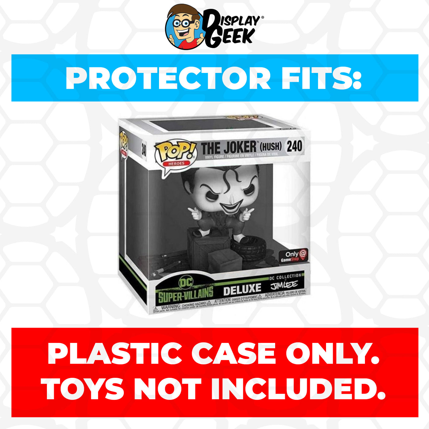 Pop Protector for The Joker Hush Jim Lee Black & White #240 Funko Pop Deluxe on The Protector Guide App by Display Geek