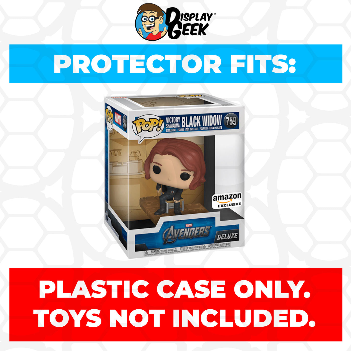 Pop Protector for Victory Shawarma Black Widow #759 Funko Pop Deluxe on The Protector Guide App by Display Geek