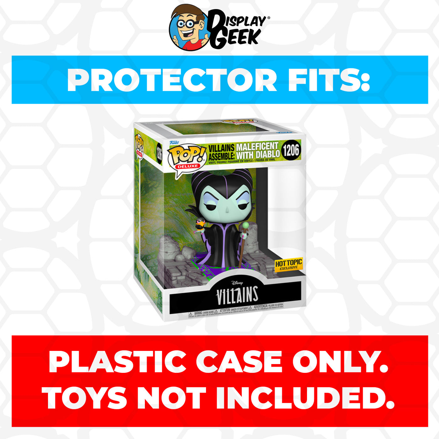 Plastic Pop Protector for Villains Assemble Maleficent with Diablo #1206 Sleeping Beauty Funko Pop Deluxe on The Protector Guide App by Display Geek