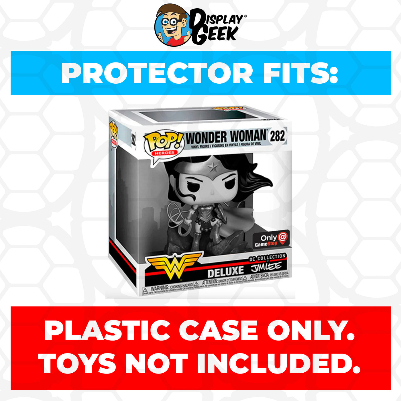 Pop Protector for Wonder Woman Jim Lee Black & White #282 Funko Pop Deluxe on The Protector Guide App by Display Geek