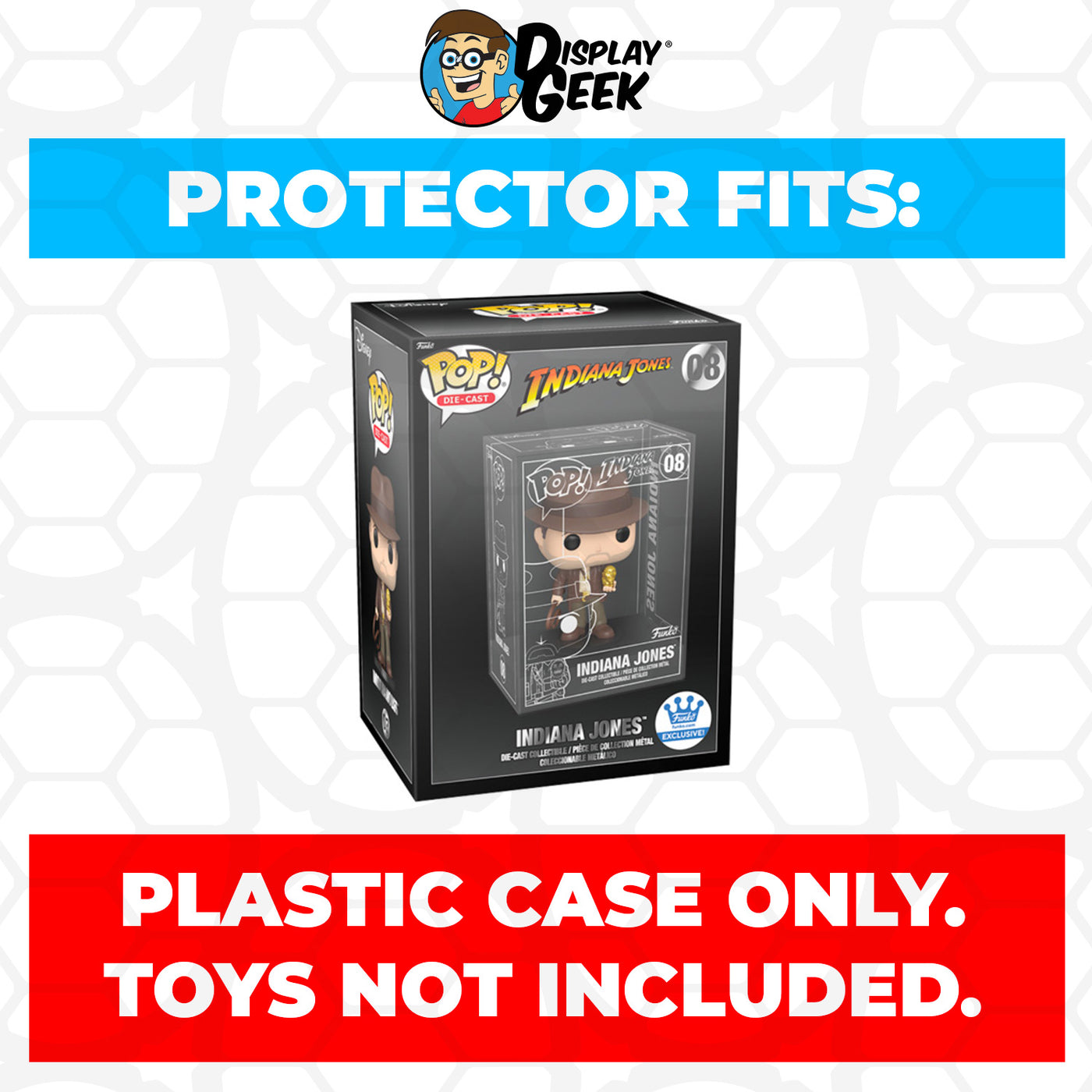 Pop Protector for Indiana Jones Chase Silver #08 Funko Pop Die-Cast Outer Box on The Protector Guide App by Display Geek