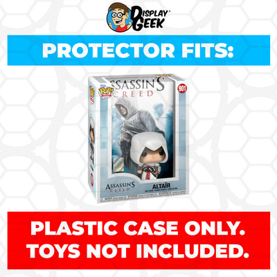 Pop Protector for Assassin's Creed Altair #901 Funko Pop Game Covers on The Protector Guide App by Display Geek - 0.60mm Thick UV Resistant Funko Pop Shield Protectors - The Best Quality Ultra Premium, Superior Strength, High Ultraviolet Protection, Scratch Resistant Coating, Reinforced Edges, Flat Top Stacking