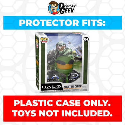 Pop Protector for Halo Master Chief #04 Funko Pop Game Covers on The Protector Guide App by Display Geek - 0.60mm Thick UV Resistant Funko Pop Shield Protectors - The Best Quality Ultra Premium, Superior Strength, High Ultraviolet Protection, Scratch Resistant Coating, Reinforced Edges, Flat Top Stacking