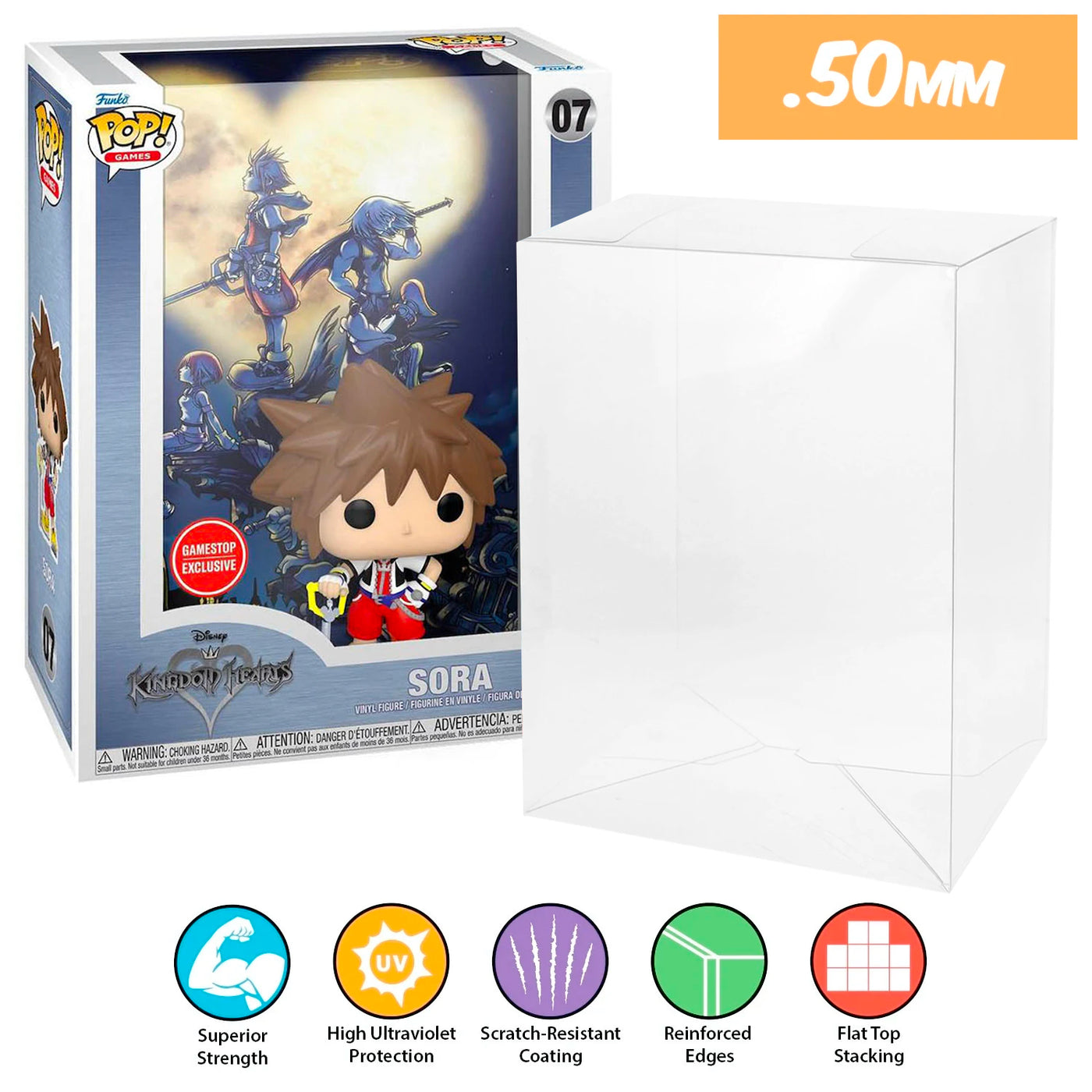 07 kingdom hearts sora pop game covers best funko pop protectors thick strong uv scratch flat top stack vinyl display geek plastic shield vaulted eco armor fits collect protect display case kollector protector