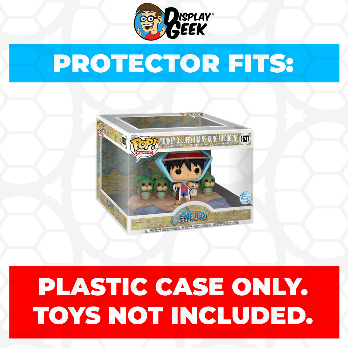 Pop Protector for One Piece Monkey D. Luffy Trains Kung Fu Dugong #1637 Funko Pop Moment on The Protector Guide App by Display Geek