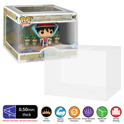 Plastic Pop Protector for Funko Pop Moment One Piece Monkey D. Luffy Trains Kung Fu Dugong #1637 